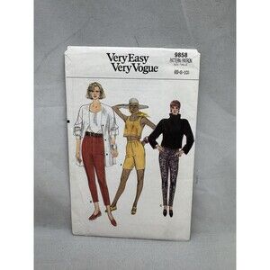 Vogue 9858 Easy Sewing Pattern Size 6 8 10 Misses Shorts Pants Vintage 80s 1987